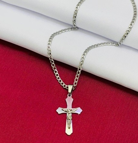 Cadena Dije Cristo Plateado